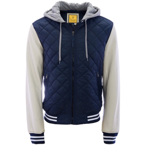hooded varsity bomber jacket